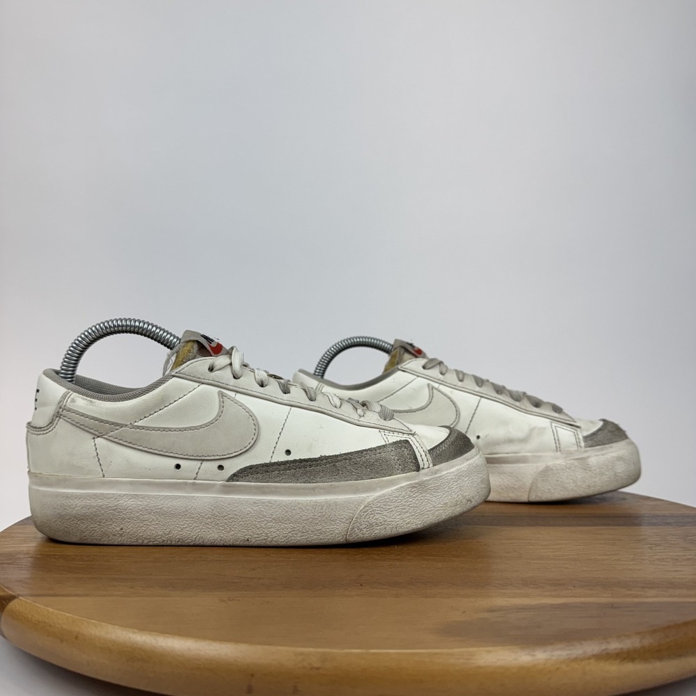 Womens Nike Blazer Low Platform White Black Leather Casual Sneakers Shoe Size 9